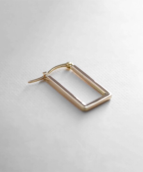 COCOSHNIK（ココシュニック）の「K10中空スクエア フープピアス（ピアス（両耳用）・レディース・ホワイト系その他7・00）」の8枚目の写真