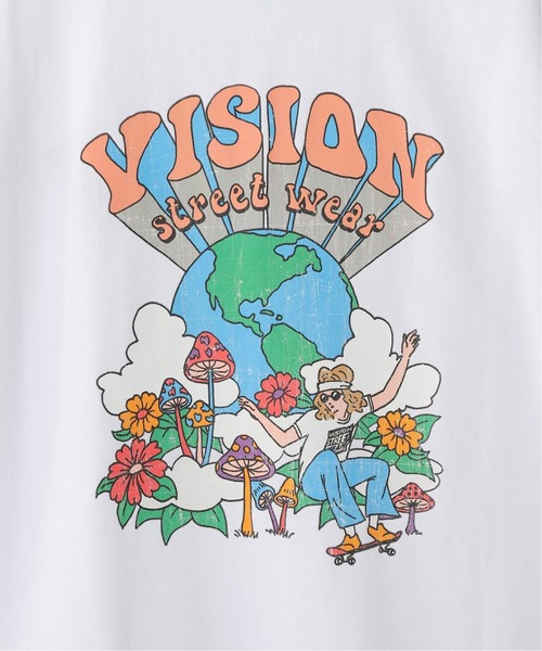 VISION STREET WEAR（ヴィジョンストリートウェア）の「【VISION / ビジョン】別注 HAPPINES S/S TEE（Tシャツ/カットソー・メンズ・ホワイト/グリーン・MEDIUM/LARGE）」の12枚目の写真