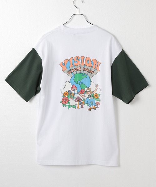 VISION STREET WEAR（ヴィジョンストリートウェア）の「【VISION / ビジョン】別注 HAPPINES S/S TEE（Tシャツ/カットソー・メンズ・ホワイト/グリーン・MEDIUM/LARGE）」の14枚目の写真