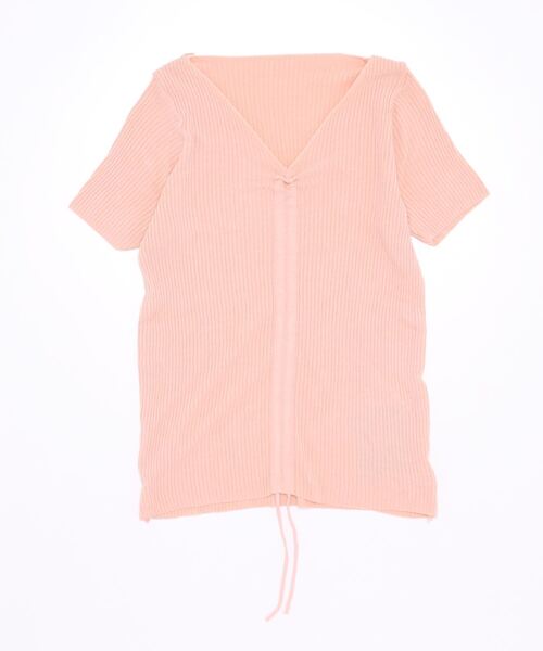 Jasmine Grandiflorum（ジャスミングランディフローラム）の「【Jasmine】フロントギャザー半袖ニットトップス（ニット/セーター・レディース・ブラック/パープル/ピンク/ブルー/ホワイト・FREE）」の10枚目の写真