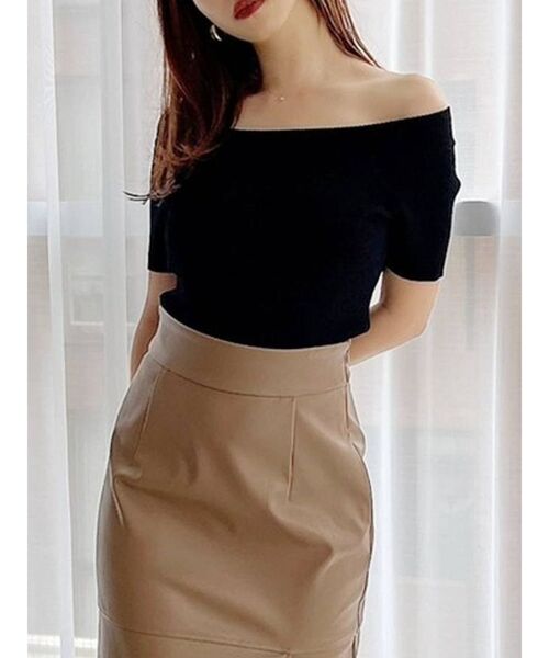 RESEXXY（リゼクシー）の「オフショルニットトップス（ニット/セーター・レディース・ホワイト/ブラック/その他/その他1・FREE）」の3枚目の写真