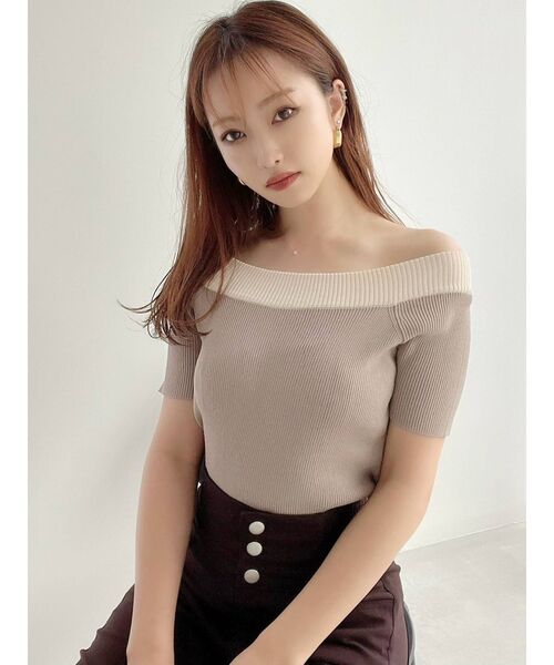 RESEXXY（リゼクシー）の「オフショルニットトップス（ニット/セーター・レディース・ホワイト/ブラック/その他/その他1・FREE）」の9枚目の写真