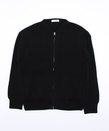 【Select】 ノーカラー フロントZIP カーディガン