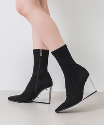 EVOL | 【EVOL】9cmクリアウエッジ ヒールストレッチブーツ BT23501(ブーツ)