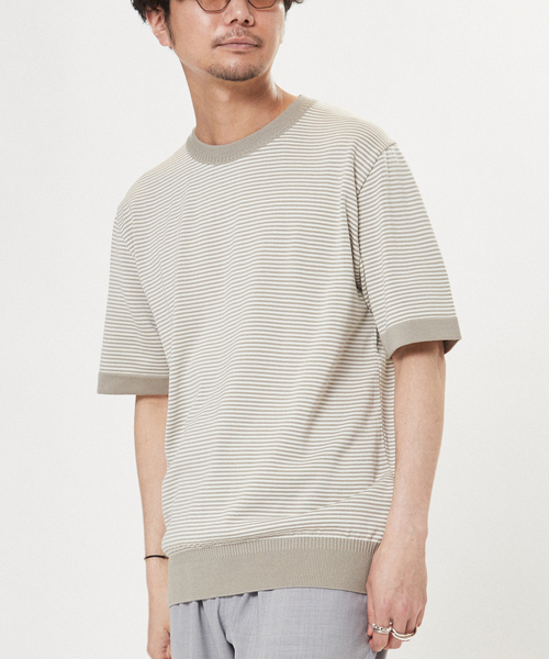 EDIFICE(エディフィス)の「ウォッシャブル サマーニット Tシャツ(ニット/セーター・メンズ・ネイビー/グレー/グリーン/マスタード/その他4/その他6・MEDIUM/LARGE)」の6枚目の写真