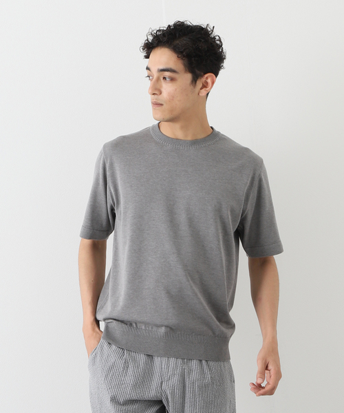 未使用品✨２３区　23SS　コットンアセテート　ウォッシャブル　サマーニット セール】 【洗える】プレミアムビオコットン ビッグシルエット