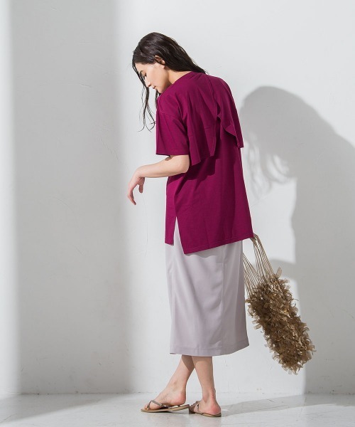 socolla(ソコラ)の「【socolla】ウエストダーツストレッチジョーゼットスカート(スカート・レディース・ブラック/パープル/グレー/オフホワイト・S/M)」の7枚目の写真