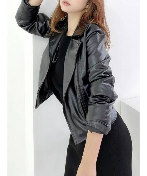 RESEXXY（リゼクシー）の「ライダースジャケット（ライダースジャケット・レディース・ブラック/ベージュ/ブラウン・FREE）」の2枚目の写真