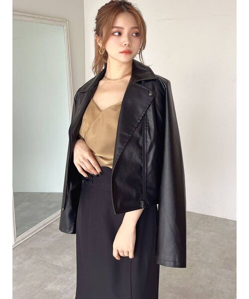 RESEXXY（リゼクシー）の「ライダースジャケット（ライダースジャケット・レディース・ブラック/ベージュ/ブラウン・FREE）」の5枚目の写真