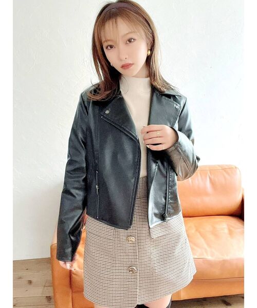 RESEXXY（リゼクシー）の「ライダースジャケット（ライダースジャケット・レディース・ブラック/ベージュ/ブラウン・FREE）」の10枚目の写真