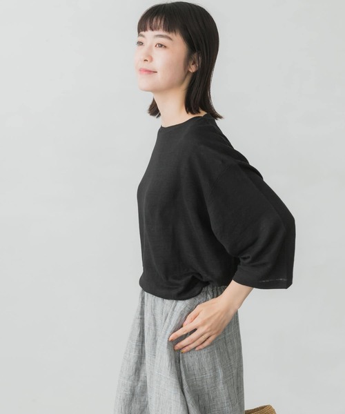 かぐれ　リネン　Tシャツ かぐれ（カグレ）の「リネン7分袖カットソー（Tシャツ