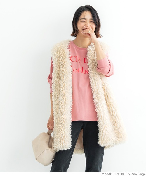 coca（coca）（コカ）の「ファーベスト（ベスト・レディース・ベージュ・ONE SIZE）」の9枚目の写真