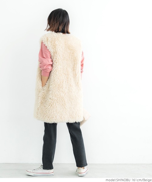 coca（coca）（コカ）の「ファーベスト（ベスト・レディース・ベージュ・ONE SIZE）」の10枚目の写真