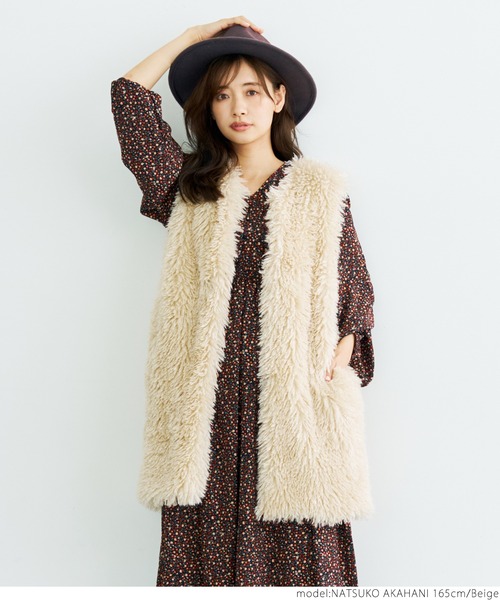 coca（coca）（コカ）の「ファーベスト（ベスト・レディース・ベージュ・ONE SIZE）」の5枚目の写真