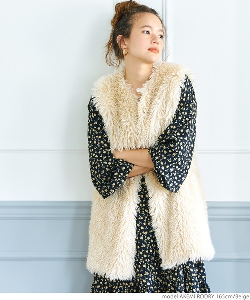 coca（coca）（コカ）の「ファーベスト（ベスト・レディース・ベージュ・ONE SIZE）」の6枚目の写真