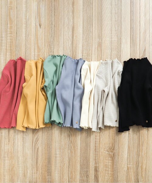 apres les cours(アプレレクール)の「メロウリブTシャツ(Tシャツ/カットソー・キッズ・その他2/アイボリー/ローズ/サックスブルー/イエロー/ブラック・80/90/100/110/120/130/140)」の14枚目の写真