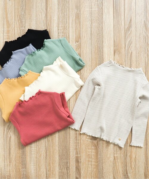 apres les cours(アプレレクール)の「メロウリブTシャツ(Tシャツ/カットソー・キッズ・その他2/アイボリー/ローズ/サックスブルー/イエロー/ブラック・80/90/100/110/120/130/140)」の15枚目の写真