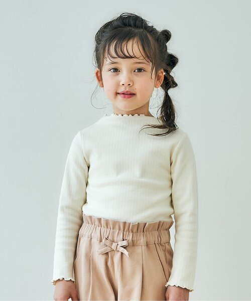 apres les cours(アプレレクール)の「メロウリブTシャツ(Tシャツ/カットソー・キッズ・その他2/アイボリー/ローズ/サックスブルー/イエロー/ブラック・80/90/100/110/120/130/140)」の18枚目の写真