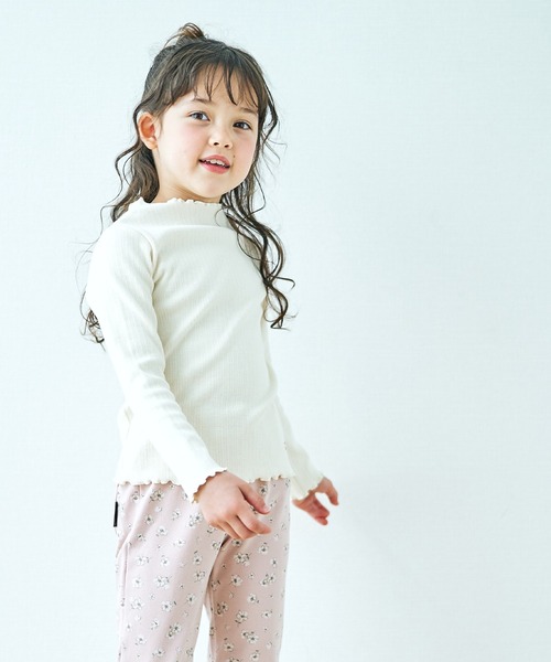 apres les cours(アプレレクール)の「メロウリブTシャツ(Tシャツ/カットソー・キッズ・その他2/アイボリー/ローズ/サックスブルー/イエロー/ブラック・80/90/100/110/120/130/140)」の2枚目の写真