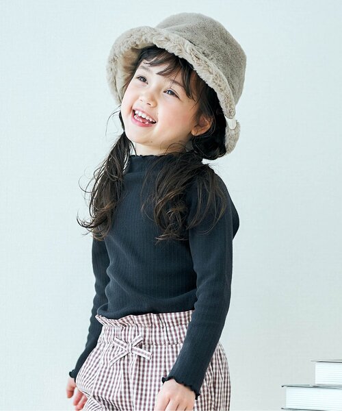 apres les cours(アプレレクール)の「メロウリブTシャツ(Tシャツ/カットソー・キッズ・その他2/アイボリー/ローズ/サックスブルー/イエロー/ブラック・80/90/100/110/120/130/140)」の8枚目の写真