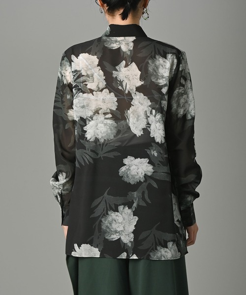 funda mine（ファンダマイン）の「funda mine オリジナル レトロフラワーパターンシフォンブラウス（シャツ/ブラウス・レディース・ブラック・FREE）」の7枚目の写真