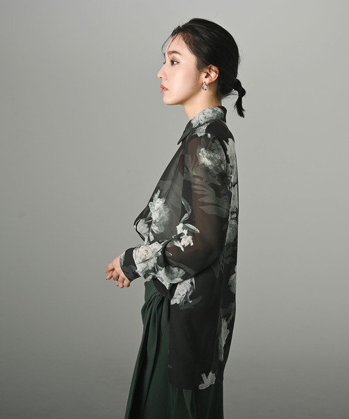 funda mine（ファンダマイン）の「funda mine オリジナル レトロフラワーパターンシフォンブラウス（シャツ/ブラウス・レディース・ブラック・FREE）」の10枚目の写真