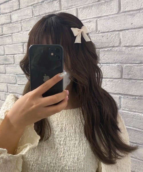 WEGO(ウィゴー)の「WEGO/【2点セット】リボンクリップ(ヘアピン・レディース・オフホワイト/ブラック・FREE)」の4枚目の写真