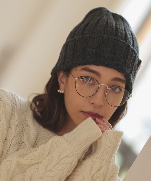 DONOBAN（ドノバン）の「リブ編みニット帽（ニットキャップ/ビーニー・レディース・チャコール/クリーム/グレー/マスタード・F）」の14枚目の写真