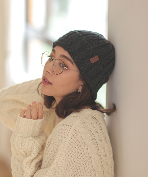 DONOBAN（ドノバン）の「リブ編みニット帽（ニットキャップ/ビーニー・レディース・チャコール/クリーム/グレー/マスタード・F）」の16枚目の写真