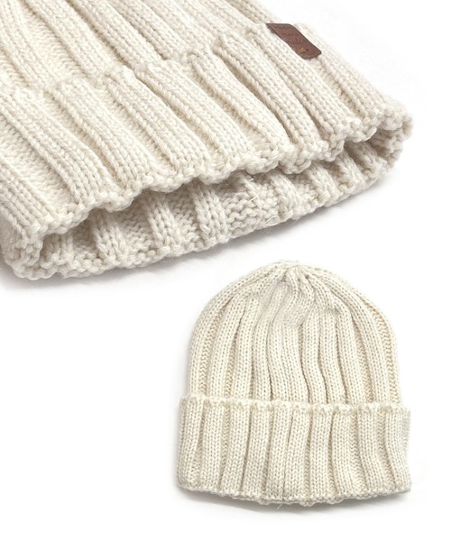 DONOBAN（ドノバン）の「リブ編みニット帽（ニットキャップ/ビーニー・レディース・チャコール/クリーム/グレー/マスタード・F）」の9枚目の写真