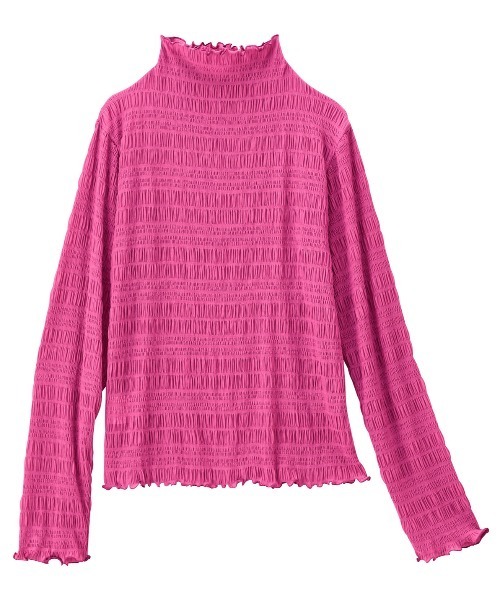 GeeRA（ジーラ）の「シャーリングシアートップス（Tシャツ/カットソー・レディース・ブラック/ライトベージュ/ピンク・LARGE/X-LARGE/SMALL/MEDIUM）」の5枚目の写真