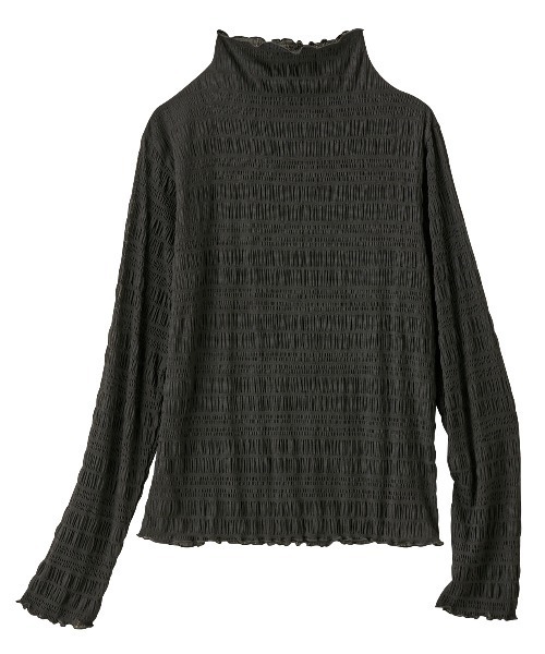 GeeRA（ジーラ）の「シャーリングシアートップス（Tシャツ/カットソー・レディース・ブラック/ライトベージュ/ピンク・LARGE/X-LARGE/SMALL/MEDIUM）」の14枚目の写真