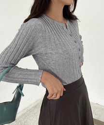 Lamoa | Lamoa/リブニット コンパクト カーディガン(カーディガン/ボレロ)