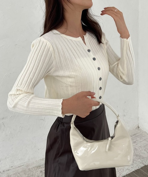 Lamoa(ラモア)の「Lamoa/リブニット コンパクト カーディガン(カーディガン/ボレロ・レディース・ホワイト/グレー/ブラック/アイボリー/ベージュ・FREE)」の20枚目の写真