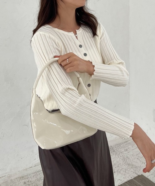 Lamoa(ラモア)の「Lamoa/リブニット コンパクト カーディガン(カーディガン/ボレロ・レディース・ホワイト/グレー/ブラック/アイボリー/ベージュ・FREE)」の22枚目の写真