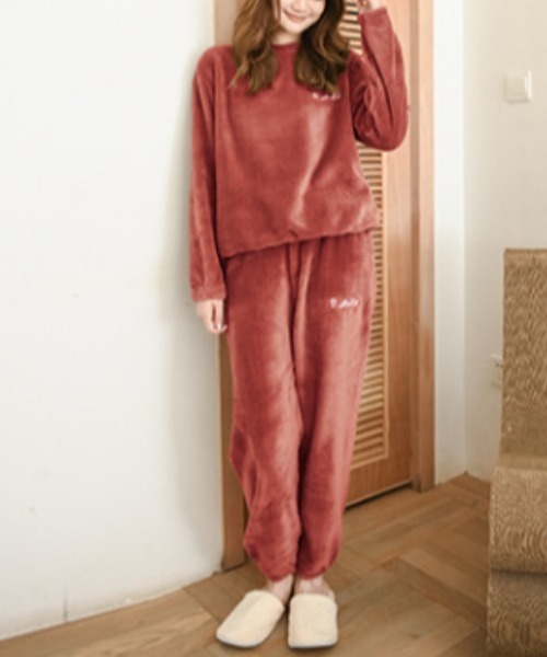 gossip！ロサンゼルス（ゴシップロサンゼルス）の「もこもこプルオーバーセットアップ（ルームウェア/パジャマ・レディース・ブラック/モカ/ピンク/ライトピンク/ライトブルー/グレー・FREE）」の16枚目の写真