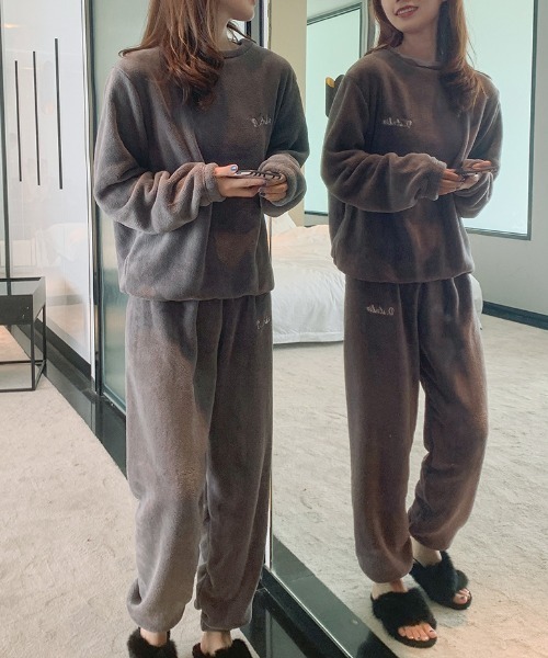 gossip！ロサンゼルス（ゴシップロサンゼルス）の「もこもこプルオーバーセットアップ（ルームウェア/パジャマ・レディース・ブラック/モカ/ピンク/ライトピンク/ライトブルー/グレー・FREE）」の19枚目の写真