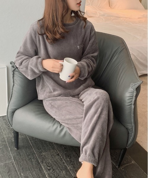 gossip！ロサンゼルス（ゴシップロサンゼルス）の「もこもこプルオーバーセットアップ（ルームウェア/パジャマ・レディース・ブラック/モカ/ピンク/ライトピンク/ライトブルー/グレー・FREE）」の22枚目の写真