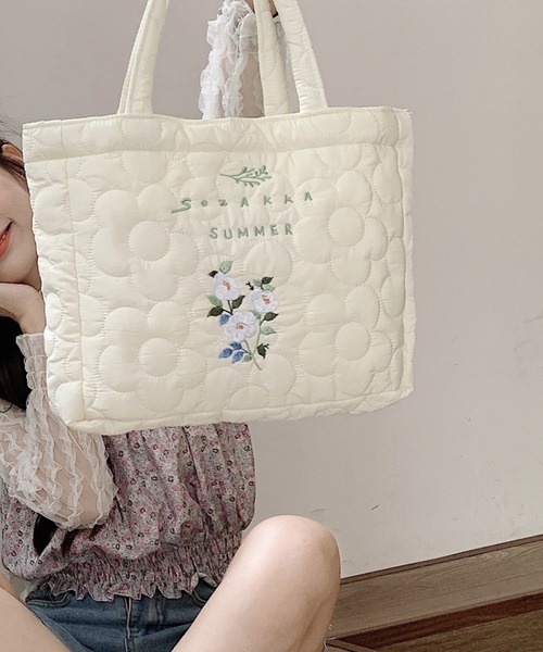 aimoha（アイモハ）の「フラワー刺繍トートバッグ（トートバッグ・レディース・ホワイト系その他/ホワイト系その他2/ホワイト系その他3/ホワイト系その他4・FREE）」の12枚目の写真