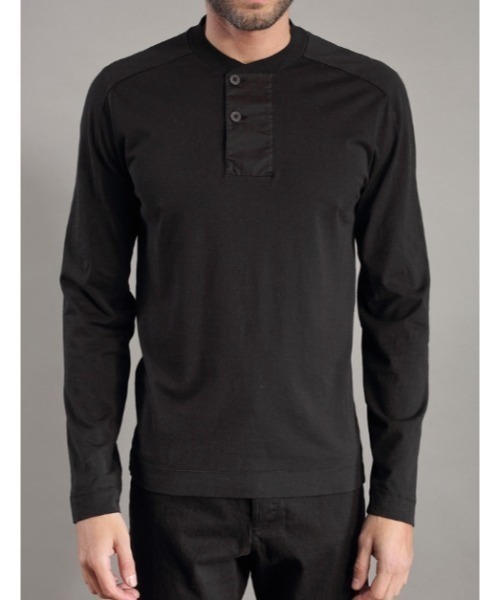 TRANSIT(トランジット)の「TRANSIT/トランジット/ヘンリーCUT(Tシャツ/カットソー・メンズ・ブラック・L/M)」の1枚目の写真