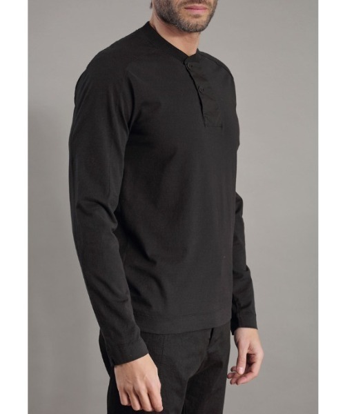 TRANSIT(トランジット)の「TRANSIT/トランジット/ヘンリーCUT(Tシャツ/カットソー・メンズ・ブラック・L/M)」の3枚目の写真