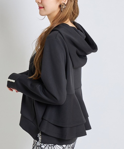 フリル付きフードジャケット グレー RONEPARC ロネパーク tocco closet