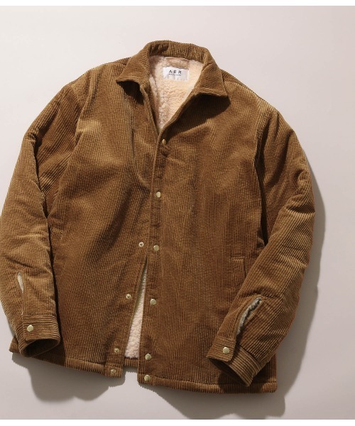 ADAM ET ROPE'(アダムエロペ)の「【WEB限定】《コーデュロイ/ボア》ドロップショルダー ワイド コーチジャケット(ブルゾン・メンズ・ダークブラウン/モスグリーン/ネイビー/ブラック/ブラウン系その他・L/LL/M)」の3枚目の写真