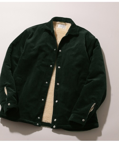 ADAM ET ROPE'(アダムエロペ)の「【WEB限定】《コーデュロイ/ボア》ドロップショルダー ワイド コーチジャケット(ブルゾン・メンズ・ダークブラウン/モスグリーン/ネイビー/ブラック/ブラウン系その他・L/LL/M)」の4枚目の写真