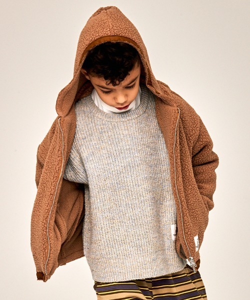 Smoothy（スムージー）の「SMOOTHY Mix Knit / スムージー ミックスニット（ニット/セーター・キッズ・サックスブルー/スモークピンク・LARGE/MEDIUM/X-LARGE/SMALL）」の8枚目の写真