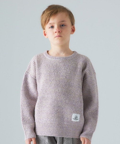 Smoothy（スムージー）の「SMOOTHY Mix Knit / スムージー ミックスニット（ニット/セーター・キッズ・サックスブルー/スモークピンク・LARGE/MEDIUM/X-LARGE/SMALL）」の11枚目の写真