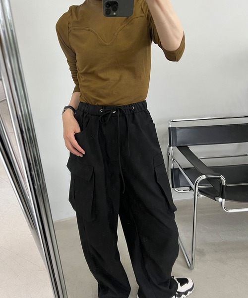 chuclla(チュクラ)の「アーチデコルテ ストレッチタートル chw22a086(Tシャツ/カットソー・レディース・ブラウン/ダークグレー/カーキブラウン・FREE)」の6枚目の写真