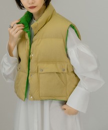 KBF | リバーシブルグリーンダウンベスト(ダウンベスト)