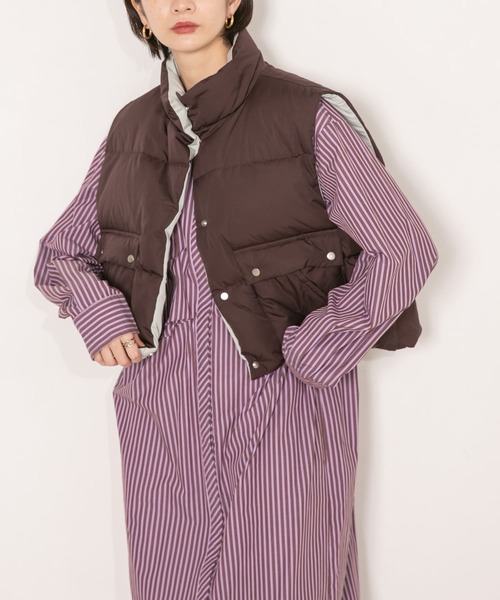 KBF(ケイビーエフ)の「リバーシブルグリーンダウンベスト(ダウンベスト・レディース・ベージュ/ブラウン・ONE)」の14枚目の写真