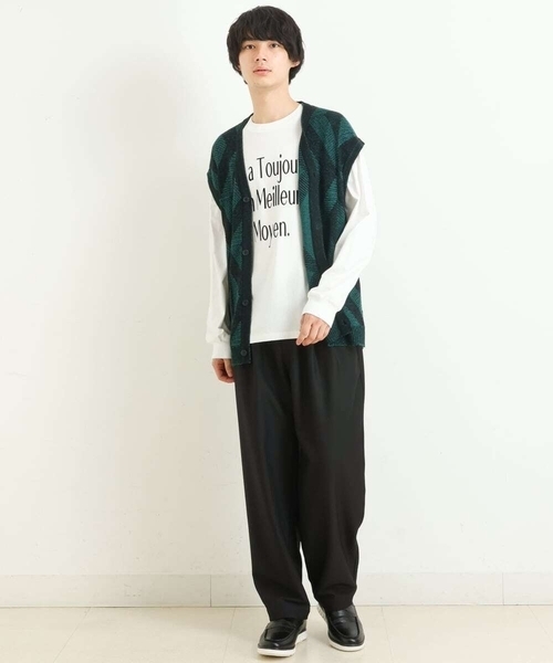 a.v.v(アーヴェヴェ)の「【S-XXL】三段ロゴプリントビッグシルエットカットソー(Tシャツ/カットソー・メンズ・ホワイト・48/46/52/50/44)」の19枚目の写真